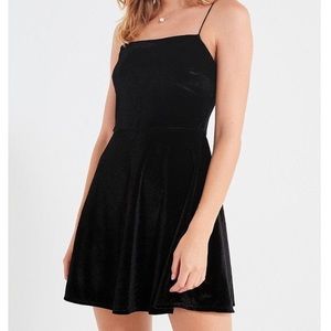 Urban Outfitters Straight-Neck Velvet Mini Dress